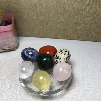 Natural seven different types of crystals Seven Star Array Specimen Base A3024