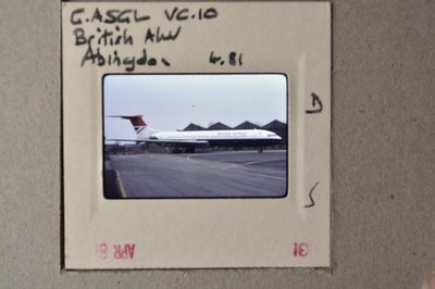 British Airways Vickers VC10 Aircraft G-Asgl Abingdon 1981 Photo 35mm Slide