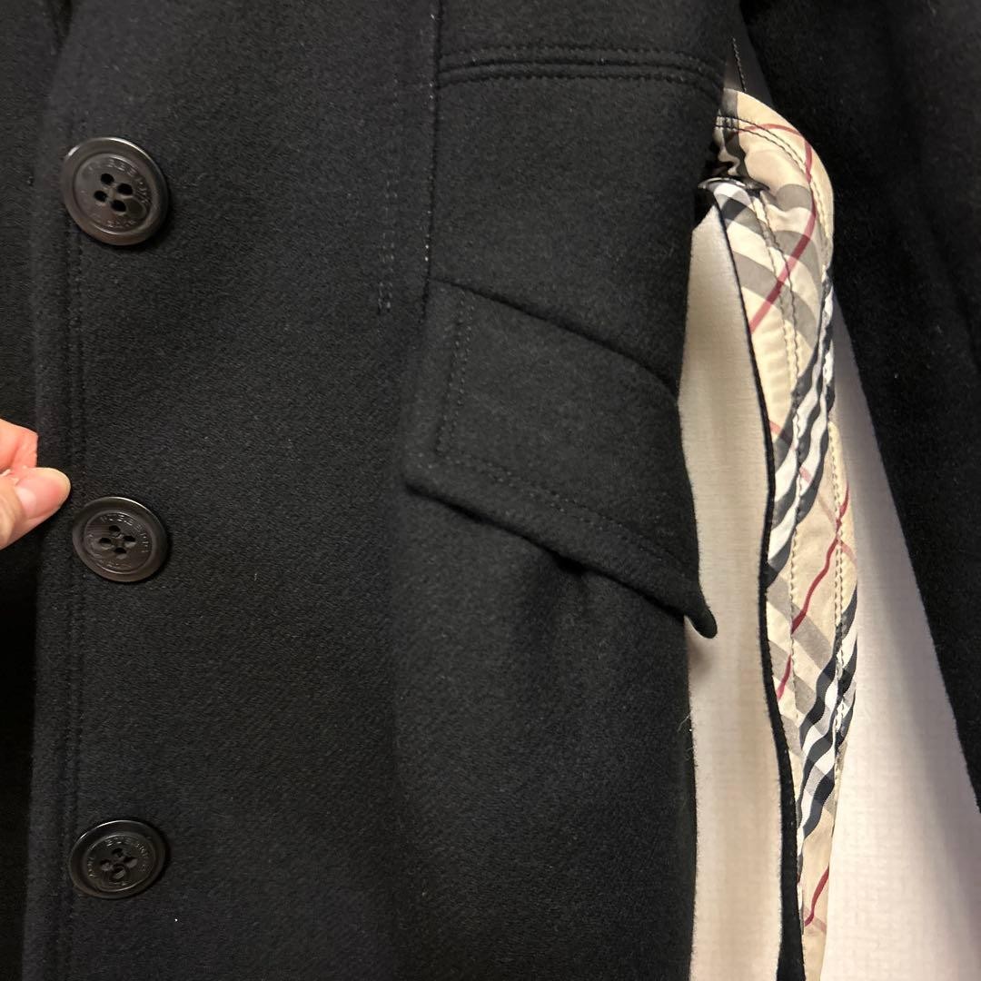 Burberry Blue Label Peacoat Black Wool With Check Pattern Size 38 For Women thumbnail 10