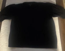 RACHEL ZOE Women’s Black Fuzzy Knit Pullover Sweater Size Large