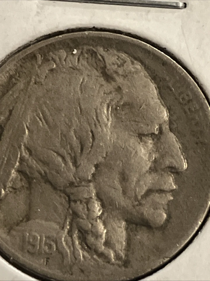 Cuerno completo de níquel búfalo tipo 1 1913-P con error de doble matriz frente a nariz Foto 3 de 4