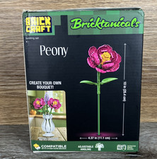 Bricktanicals Brickcraft Peony Brick Building Set Flower Blue 73 Pieces 10" NEW