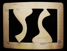 KD01161 VINTAGE 1970s CUT-OUT  ABSTRACT STYLE  SOLID BRASS ART/FASHION BUCKLE