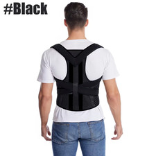Adjustable Straight Back Shoulder Posture Corrector Lumbar Brace Spine Support C