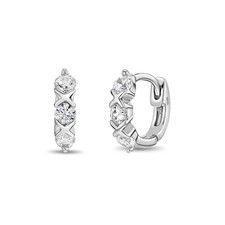 XOXO CZ 8mm Kids / Children's / Girls Earrings Hoop Latch - Sterling Silver