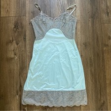 Vintage Roger  s Satin-Glo Lace Chemise, Nylon Tricot, Slip, 50  s, 60  s, Lingerie