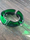 2 PIECE VTG 1950'S FENTON EMERALD GREEN GLASS CLUSTERETTES CANDLE HOLDERS