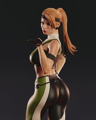 Sonya Blade Mortal Kombat | Garage Kit DIY Figur Statue BEMALT 3D Modell