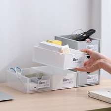 Desktop Storage Box Plastic Desk Makeup Organizer Stationery Supplies Storage