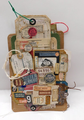 Junk Journal Add-Ons Handmade Tags Card Envelope File Clipboard Ephemera Set 3
