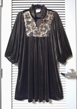 espresso floral jacquard pleat dress XL