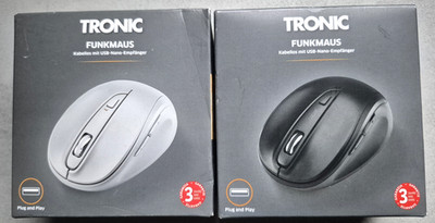 Funkmaus, TRONIC, Laptopmaus, Computermaus, Kabellos,  USB Nano Empfänger