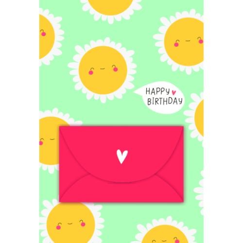 Geburtstag Geldkarte GlüCkwunschkarte Mit Umschlag Sonnen, Happy Birthday Mit Ro-image