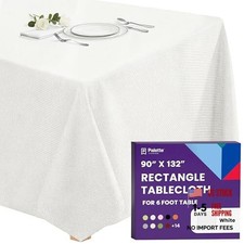 Rectangle Tablecloth - 90 x 132 Inch Table 132" x 90" Rectangular White
