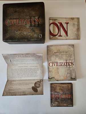 Civilization III 3 Sid Meier's Limited Edition Tin PC CD Rom Game Complete