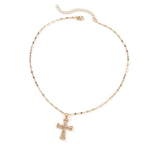 Crucifix Pendant Necklace with Shimmering Zirconia Accessory for Everyday Wear - Picture 12 of 12