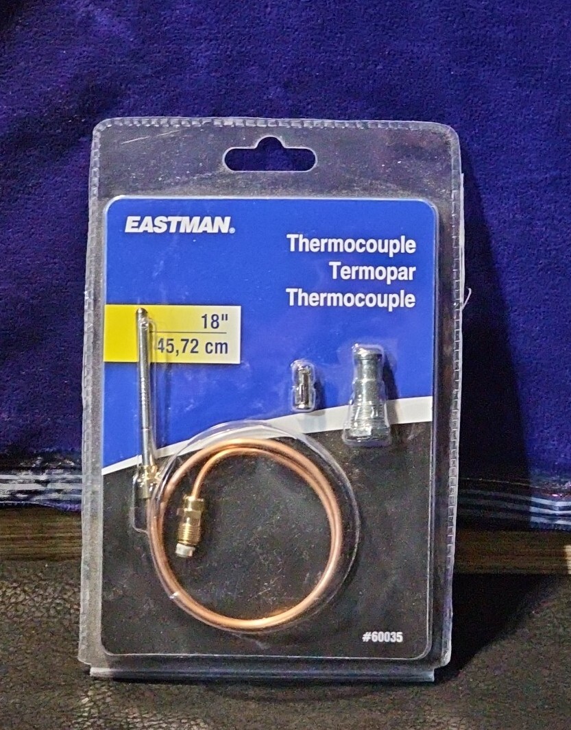 Eastman 60035 18" Copper Thermocouple w/ Adapter for Gas Water Heater