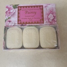 Saponificio Artigianale Fiorentino Peony Scented Soaps 3 x 4.4oz. in Gift Box