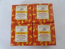 Crabtree  Evelyn Oatmeal and Wheatgerm Scented Bar Soap 3.5oz Set of 4 Bars