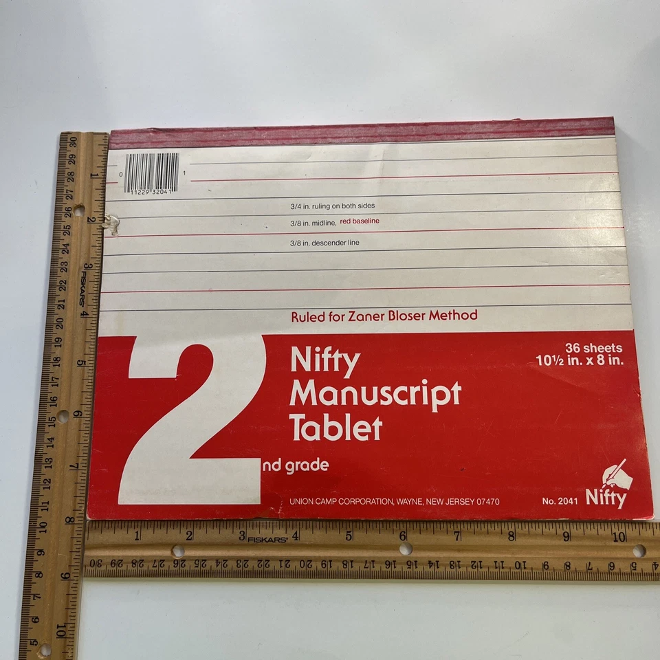 Zaner Bloser Handwriting Paper red Midline Grade 2nd method tablet VTG nifty - Image 3 of 4
