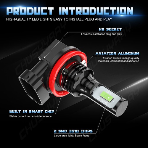 8000K Combo LED Headlight Kit High Low+Fog Bulbs For Honda Accord 2013