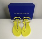 $250 NEW STUART WEITZMAN Yellow Jelly White Pearl Crystal Flat Sandals Shoes 6 — photo 3