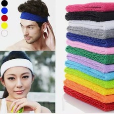 Men Women Headband Cotton Sweatband Turban Stretch Hair Band for Sports Gym Yoga
