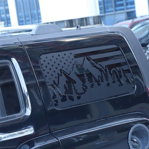 USA Flag Mountain Graphic Rear Side Window Sticker Vinyl For Hummer H3 2005-2009 - Picture 8 of 12