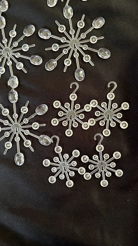 15 Vintage durchsichtige Kunststoff SCHNEEFLOCKE Weihnachten ~ Winter Ornamente ~ Hongkong ** LESEN ** - Bild 5 von 9