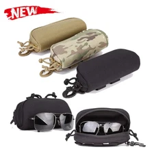 Tactical Molle Eyeglasses Sunglasses Case Zipper Case Protector Belt Clip Hook