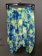 The Childrens Place Girls Green Blue Floral Skirt Sz L 10/12