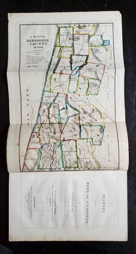 1844 HISTORY OF PITTSFIELD, BERKSHIRE COUNTY, Massachusetts Hand Colored Map - Picture 3 of 10