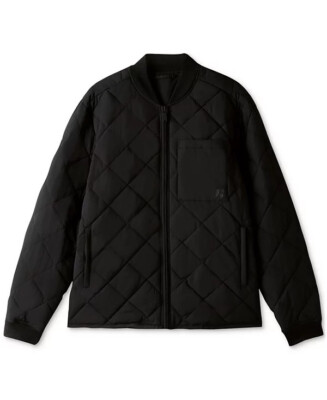 #ad $199 Frank And Oak Men#x27;s The Skyline Full Zip Bomber Jacket Black Large $99.99