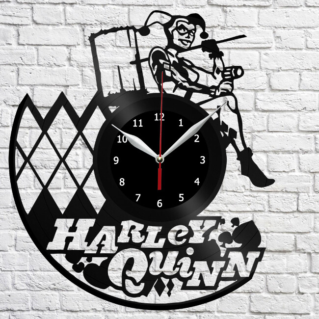 Harley Quinn Vinyl Record Wall Clock Home Fan Art Decor 12" 30cm 3926