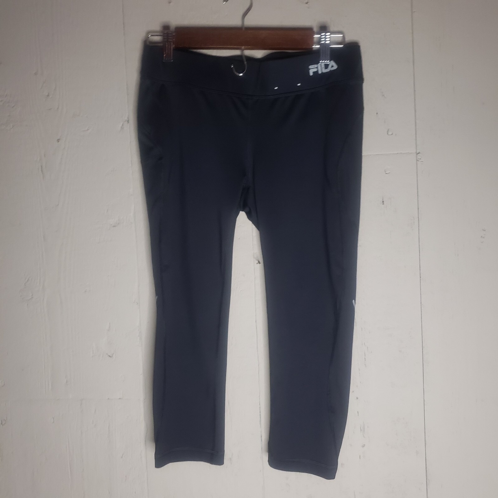 Leggings sportivi Fila Performance Running Sport neri Capri tasca taglia small