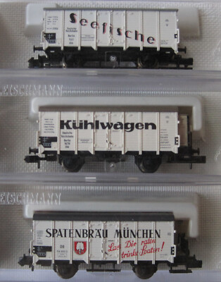 Fleischmann N, Konvolut, 3 Güterwagen-Kühlwagen Nr.8341K,8346K,8347K