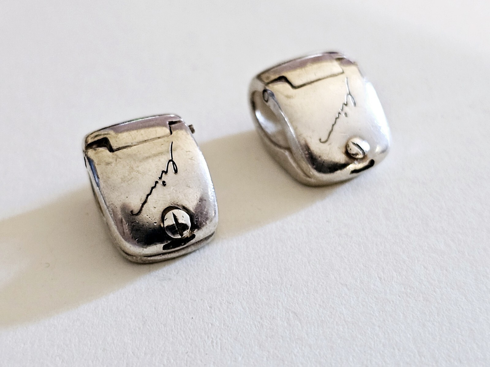 MINAS SPIRIDIS STERLING SILVER 925 STUD CLIP ON E… - image 1