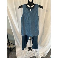 Halston size medium pajamas, satin blue