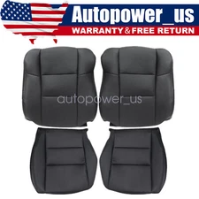 For Acura RDX 2007-2012 Driver Passenger Bottom Back Leather Seat Cover Black