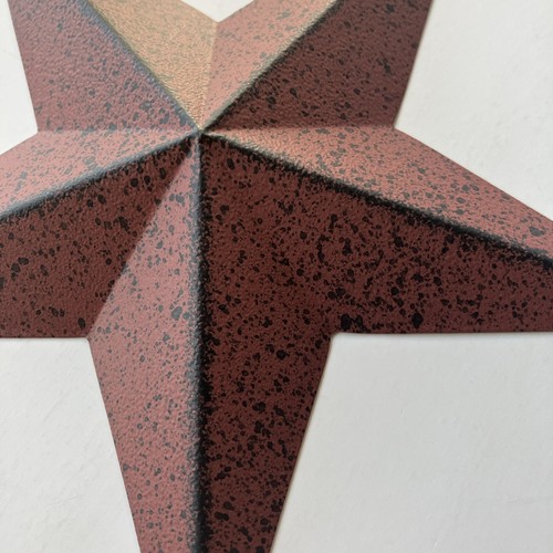 Set/2 BURGUNDY BLACK BARN STARS STAR 8" PRIMITIVE COUNTRY FARMHOUSE DISTRESSED - Picture 6 of 6
