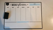 Dry Erase 17x12 Magnetic Refrigerator Weekly Schedule Planner  Magnetic Eraser
