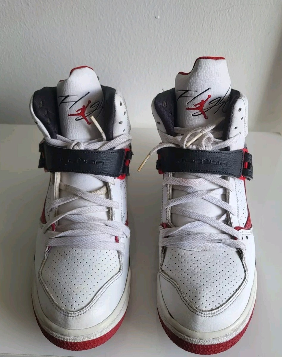 Jordan Flight 45 High White Versity Red Lace- Up Boy
