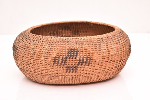 Antique Native American Indian Old Washoe / Paiute Woven Basket 9"