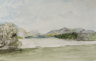 Original Aquarell Derwentwater Lake District (bitte Beschreibung lesen)
