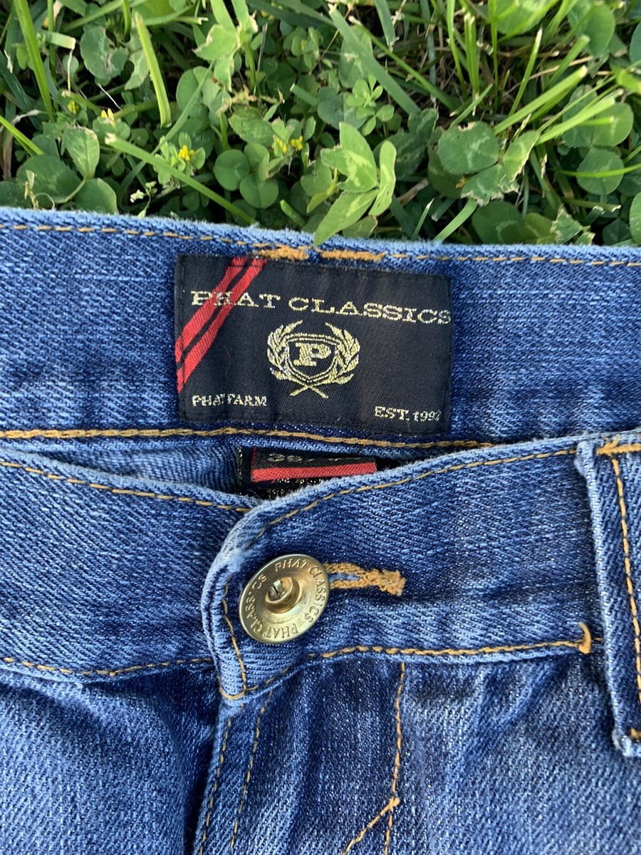 PHAT FARM CLASSICS Denim Blue Jeans Pants Mens Size 36 Waist PHAT FARM CLASSICS Denim Blue Jeans Pants Mens Size 36 Waist