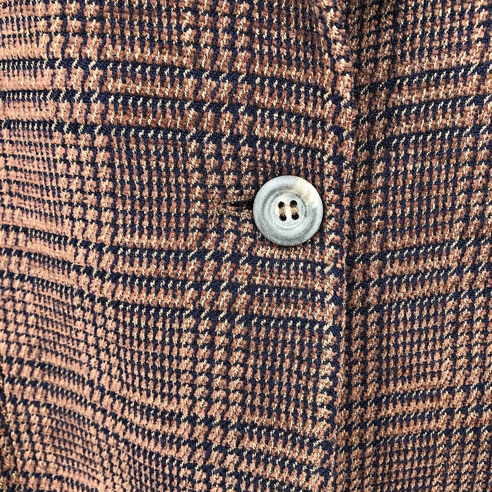 Blazer curto vintage CHARTER CLUB mistura de lã academia marrom azul marinho xadrez 12 - Imagem 4 de 4