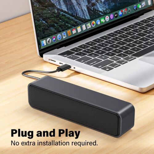 Lautsprecher Soundbar PC Computer Laptop Monitor Boxen Box USB Grau B336 - Bild 3 von 6