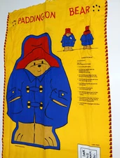 Paddington Bear Fabric Panel for Pillow c1999 ROSE & HUBBLE P & Co