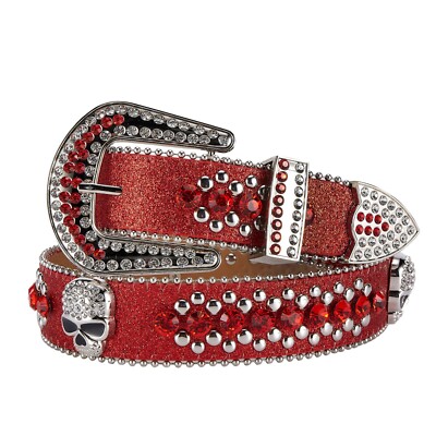 Men Women Rhinestone Belt Western Cowgirl Cowboy Crystal  display picture 3