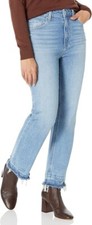 NEW PAIGE JEANS SARAH STRAIGHT ANKLE HIGH RISE RIYA DISTRESSED VTG SIZE 31 U